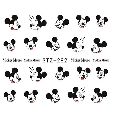 Nail Art Water Decals Stickers Transfers Black Mickey Mouse Kawaii  (STZ282) • $2.05