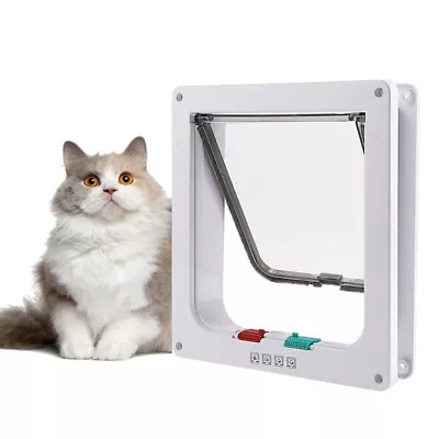 £10.74 • Buy 4-Way Lockable Magnetic Large Cat Flap Pet Door Staywell Dog Tunnel Guard UK