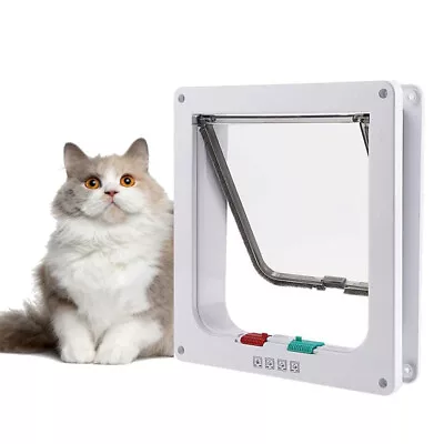 4-Way Lockable Magnetic Large Cat Flap Pet Door Staywell Dog Tunnel Guard UK • £9.84