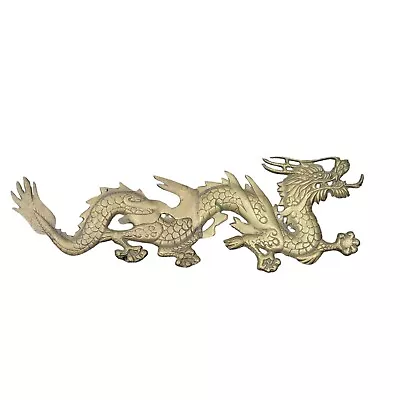 Vintage Brass 24  Wall Hanging Feng Shui Dragon Figure Mid Century Modern MCM • $49.95