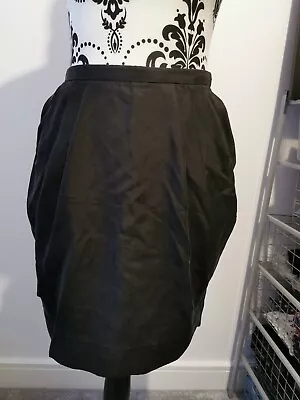 £13 • Buy Womens Ladies 100% Silk Tulip Style Black Elgant Casual Skirt Size 8-10