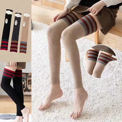 Women's Thigh High Long Cotton Socks Striped Over The Knee Stockings Leg Warmer • $9.97