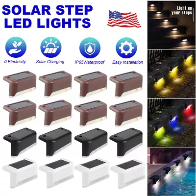 Outdoor Solar LED Deck Lights Garden Path Patio Pathway Stairs Step Fence Lamp • $12.50