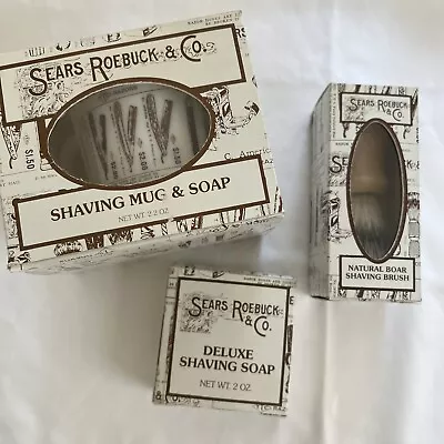 Vintage Sears Roebuck Shaving Mug Soap & Brush - Collectible • $44.95