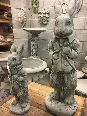 Peter Rabbit Stone Ornament Garden Stone Animal Sculpture Cast Moulding Figure • £24.95