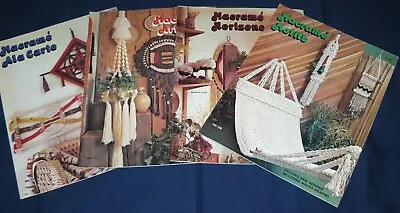 Lot Of 4 Vintage 1970s Macrame Pattern Books Artistry Horizons Motifs Ala Carte • $22.97