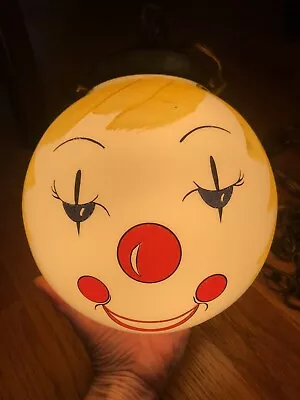 UNUSUAL Vintage CHILDRENS NURSURY HAPPY FACE CLOWN HANGING SWAG Chain LAMP • $249.99