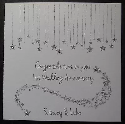 £2.85 • Buy Personalised Handmade Wedding Anniversary Card - 1st 2nd 3rd 10th 15th -ANY YEAR