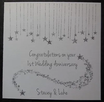Personalised Handmade Wedding Anniversary Card - 1st 2nd 3rd 10th 15th -ANY YEAR • £2.95