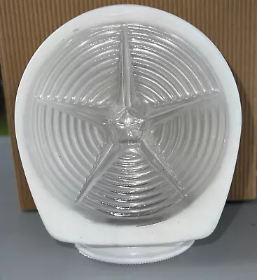 Vintage Art Deco Star White Clear Glass Bathroom Wall Sconce Light Globe Shade • $18.80