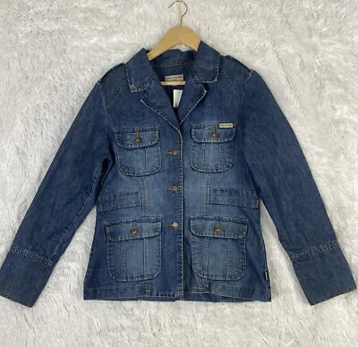 Max Studio Jeans Womens Denim Jacket With 4 Pockets Blue Size M • $24.99