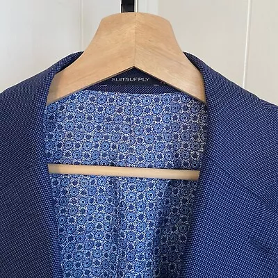 SUITSUPPLY Blue Birdseye Wool Vitale Barberis Canonico Sport Coat Blazer Men 50R • $89.99