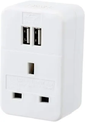 Intercontinental Travel Adapter 3-Pin UK To USA/Canada/Mexico With 2 USB Ports • £9.49