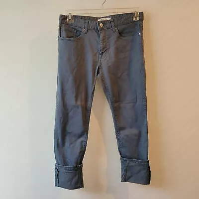 Forever 21 Mens Size 32 Slim Straight Cuffed Grey Casual Jeans Denim Low Rise • $9