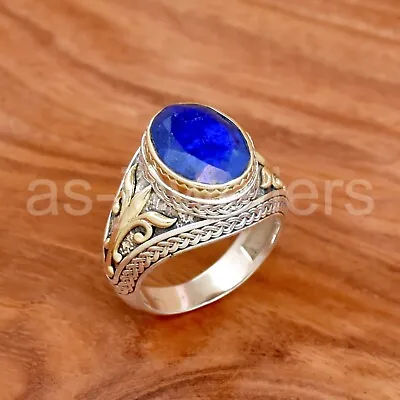 Sapphire Ring 925 Sterling Silver Ring Blue Gemstone Jewelry Dainty Ring • $28