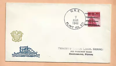 U.s.s.  Flint Mar 71946   Naval Cover • $4