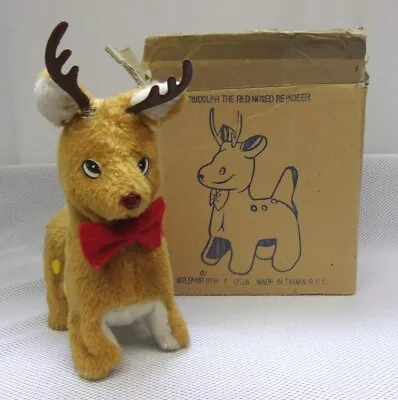 Vintage RUDOLPH The Red Nosed Reindeer Interpur Christmas Battery Op Toy • $34.95
