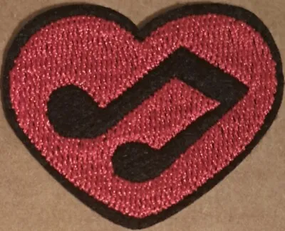 Heart With Music Note Embroidered Iron On Patch • $5.95