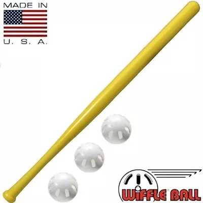 3 Official Baseball Wiffle® Balls And 1 Bat • $23.29