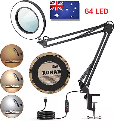 10X Magnifying Glass Lamp LED Light Magnifier Desk Table Task Craft Work Bench • $29.69