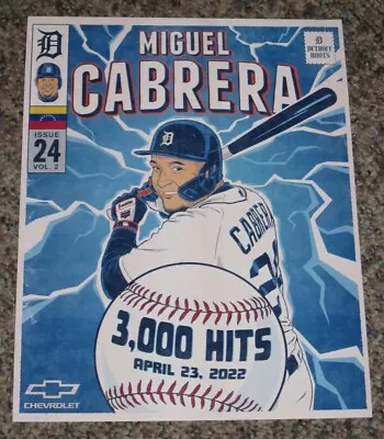 2022 Miguel Cabrera 3000 Hits Comic Cover Poster SGA • $40