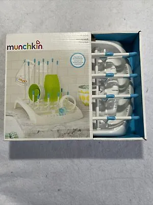 MUNCHKIN FOLD-UP BABY Bottle Cups Pump Parts Drying Rack Drainer White/Blue. • $15