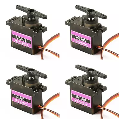 4x Metal Gear 9g MG90S Micro Servo Motor High Speed For RC Helicopter Car Racing • $12.39