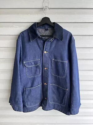 VTG Wrangler Blue Bell Blanket Lined Denim Barn Coat Chore Jacket Men’s Size L • $60