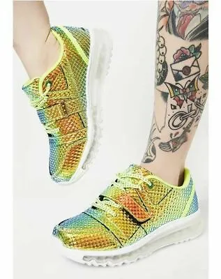 $44.50 • Buy Yru Aiire Green Hologram Shoes 