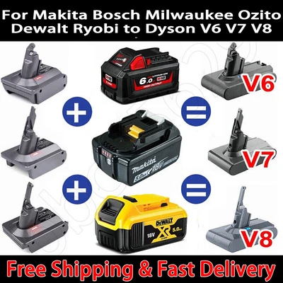 $79.99 • Buy For Dewalt Makita Milwaukee Bosch Ryobi Ozito To Dyson V6 V7 V8 Battery Adapter