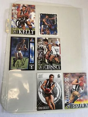 Collingwood Personally Signed Cards X 5 + 1 Sticker • $21