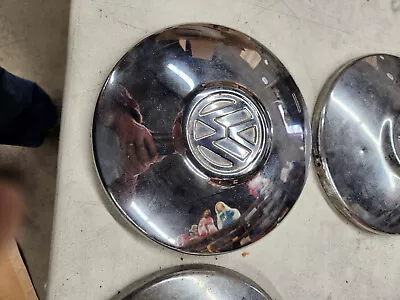 60’s Vintage Set Of 3 VW Volkswagen 10  Chrome Hubcaps Wheel Covers Embossed • $15