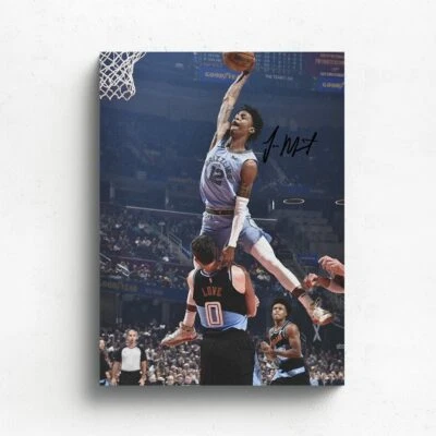 $59 • Buy Ja Morant Signed Canvas Print Curry Jordan James Kobe Basketball Memorabilia