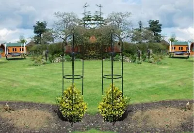 2 X Large Metal Garden Obelisk Heavy Duty Strong Tubular Plant Cage Rose New • £23.95