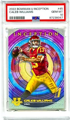 2022 Caleb Williams Topps Inception RC Bowman U RC PSA 10 POP 99 Bears Rookie 45 • $13.50