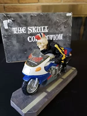 VERONESE Skull Collection Skeleton Figurine. #5059 Motorcycle Rider Mohawk Hair. • $39.99