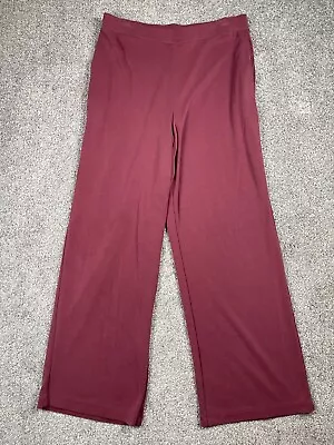 Soft Surroundings Pants Womens Large Modal Wide Leg Berry Casual Comfort Minimal • $28