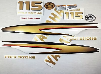 For YAMAHA F 115 Four Stroke. GOLD . Vinyl Decal Set From BOAT-MOTO  Sticker Kit • $62