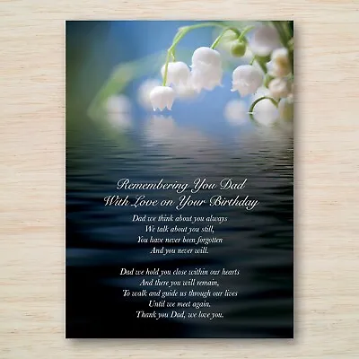 £3.99 • Buy Dad Birthday Memorial Graveside Grave Card  Flowers Lily Of Valley Waterproof A5
