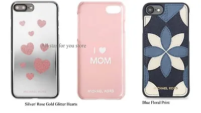 Michael Kors IPhone 7 Case Silver Glitter Hearts  Blue Floral Print  IPhone 7 • $23.99