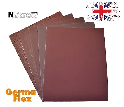 £5.22 • Buy Abrasive Cloth Sheets Germa Flex Sandpaper Sand Paper Emery Cloth Grits 24-600