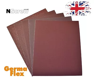 Abrasive Cloth Sheets Germa Flex Sandpaper Sand Paper Emery Cloth Grits 24-600 • £6.69