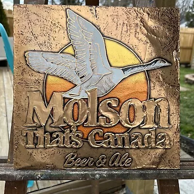 Molson That's Canada Beer & Ale Foil Over Cardboard Sign Geese Wildlife Mancave • $25