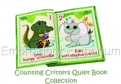 Counting Critters Quiet Book Collectio-machine Embroidery Designs Cd/usb $x4 5x7 • £10.95