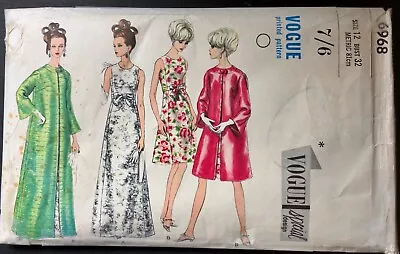 £3.25 • Buy Vintage Sewing Pattern Vogue 6968 Evening Dress And Coat Part Cut Size 12
