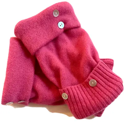 $33.49 • Buy Fingerless Gloves Medium Pink 100% Cashmere S M L Small - Medium - Large Mittens