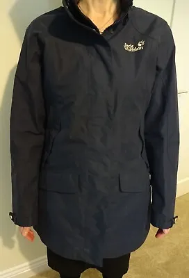 Jack Wolfskin Navy Waterproof Women's Jacket Size 12 • £39