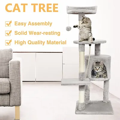Large Multilevel Cat Tree Scratching Post Kitten Climbing Tower Activity Centre • £30.99