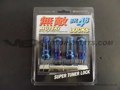 Wheel Mate Muteki SR48 Open End Locking Lug Nut Set Of 4 Burning Blue Neon • $62.70