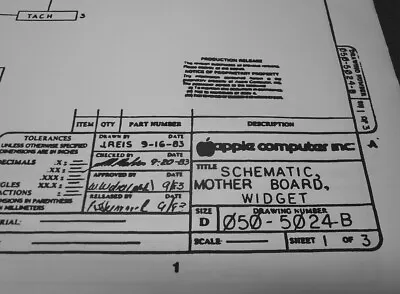 £25.82 • Buy Apple Lisa Widget Motherboard Schematic Set(3) - 24  X 36  - 1983